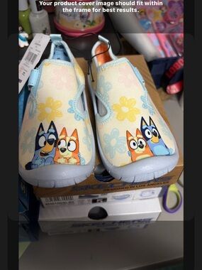 Bluey Kids' Slip-On Floral Shoes in Pastel Yellow & Blue